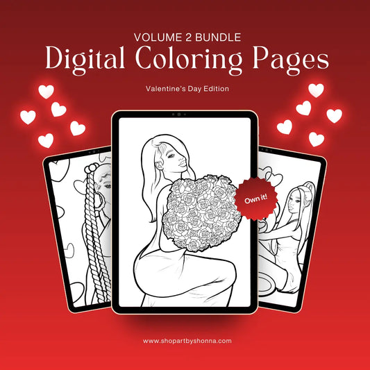 Coloring Pages Bundle Valentines Day Edition Art x SJK